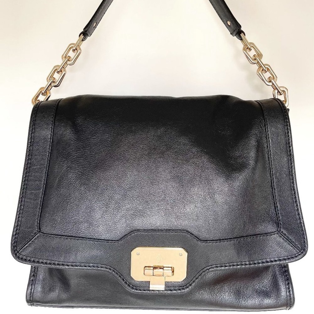 Cole Haan - Black Leather and Gold-Tone
Hardware Handbag